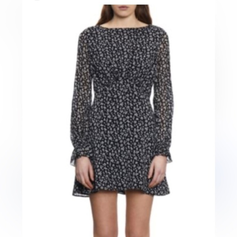 The Kooples - Floral Printed Long Sleeve Mini Dress - Small